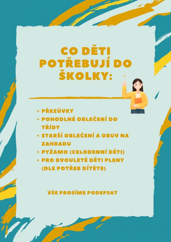 Co děti potřebují do MŠ