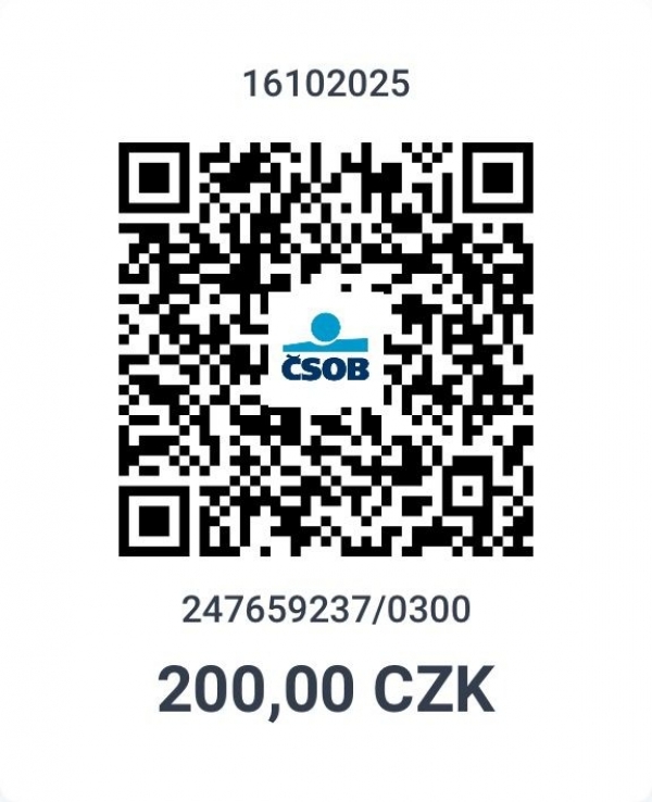 Členský příspěvek Spolku Pod Zvonek